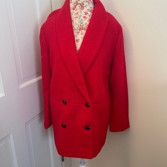 Ann Taylor Short Shawl Collar Cocoon Coat Size Medium - Picture 8 of 11